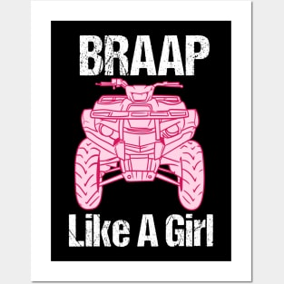 Braap Girl ATV Four Wheeler Quad Bike Posters and Art